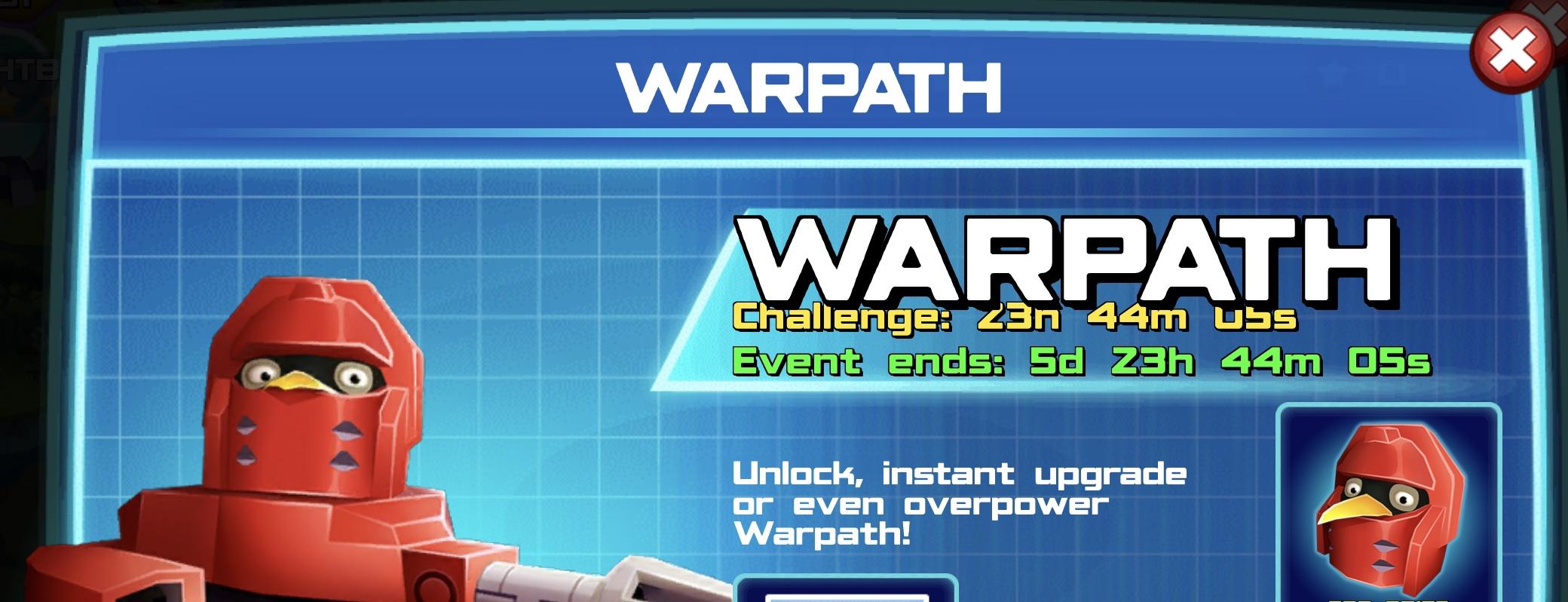 The event banner for Warpath