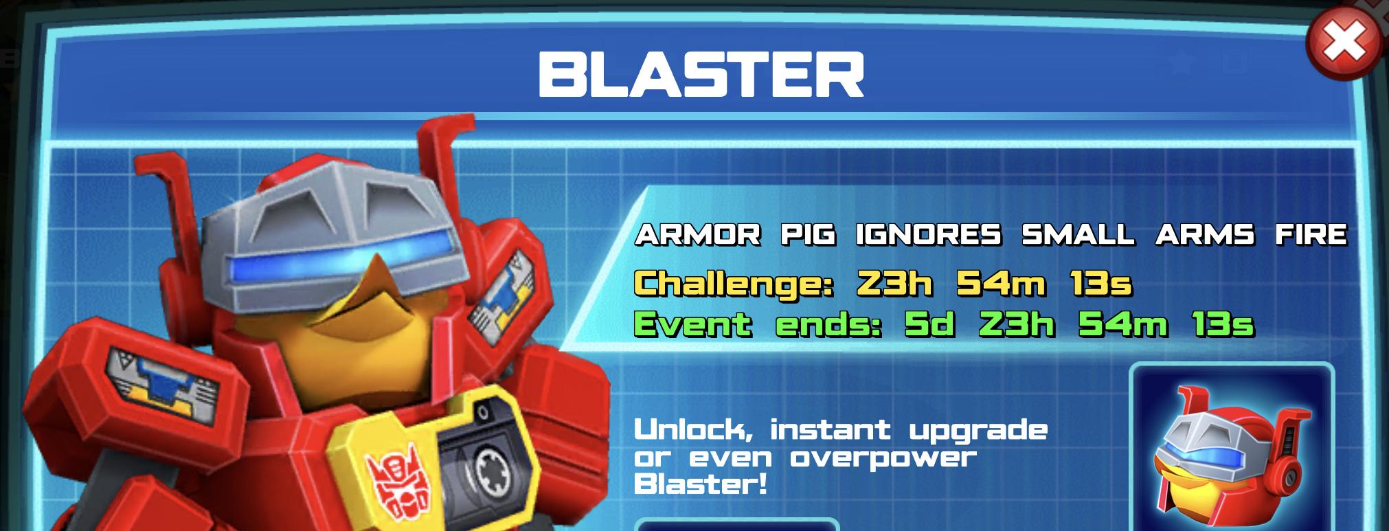 The event banner for Blaster