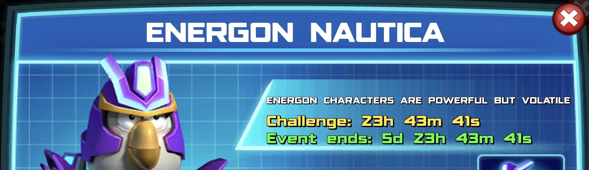 The event banner for Energon Nautica