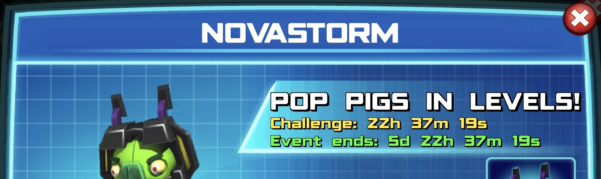 The event banner for Novastorm