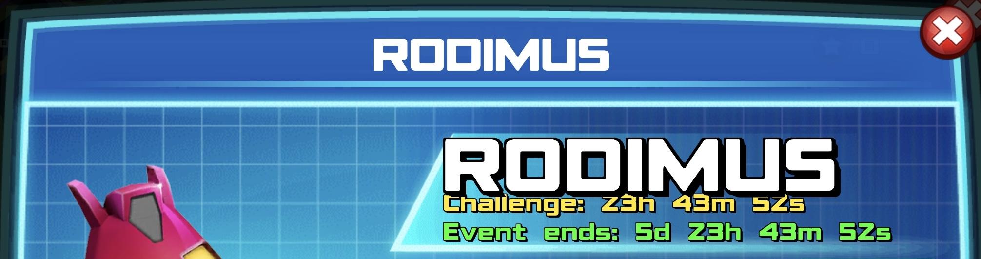 The event banner for Rodimus