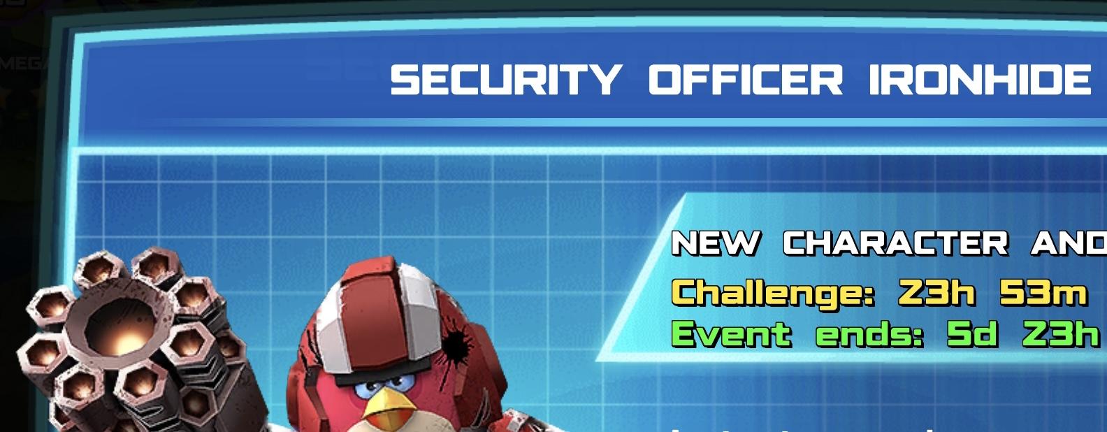 The event banner for Security Officer Ironhide