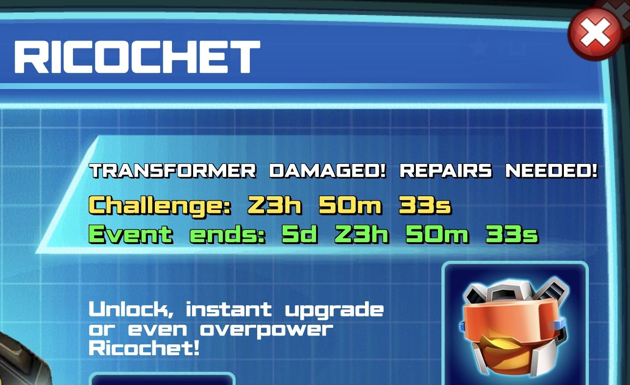The event banner for Ricochet