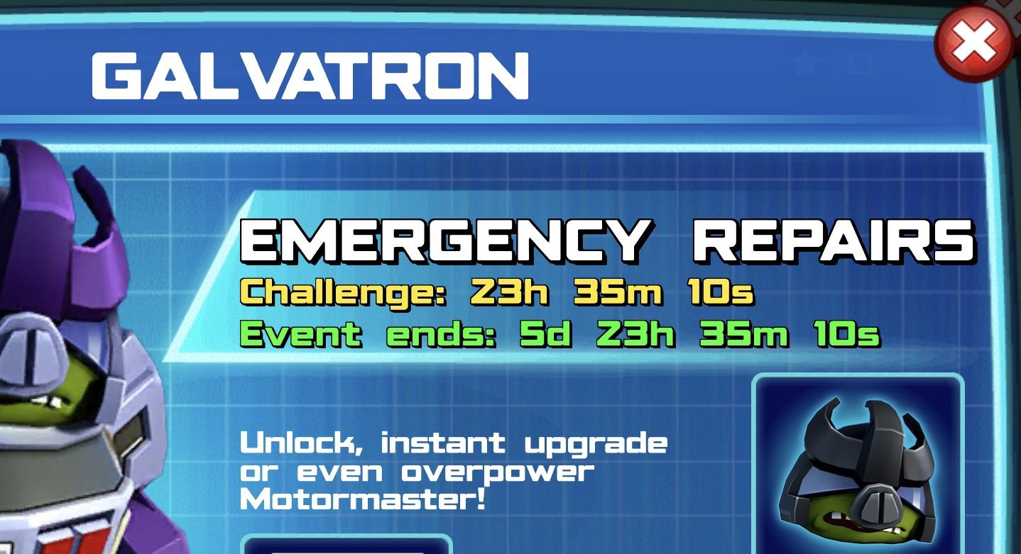 The event banner for Galvatron