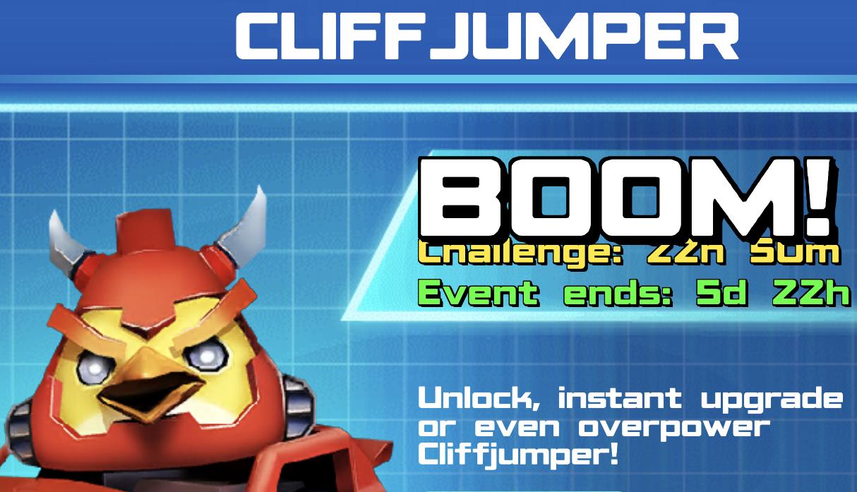 The event banner for Cliffjumper