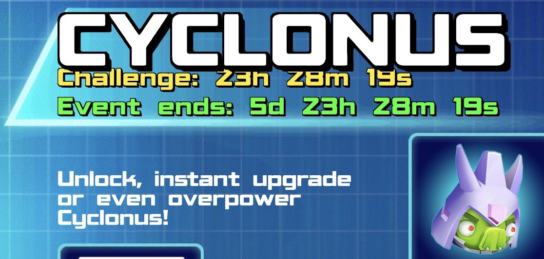 The event banner for Cyclonus