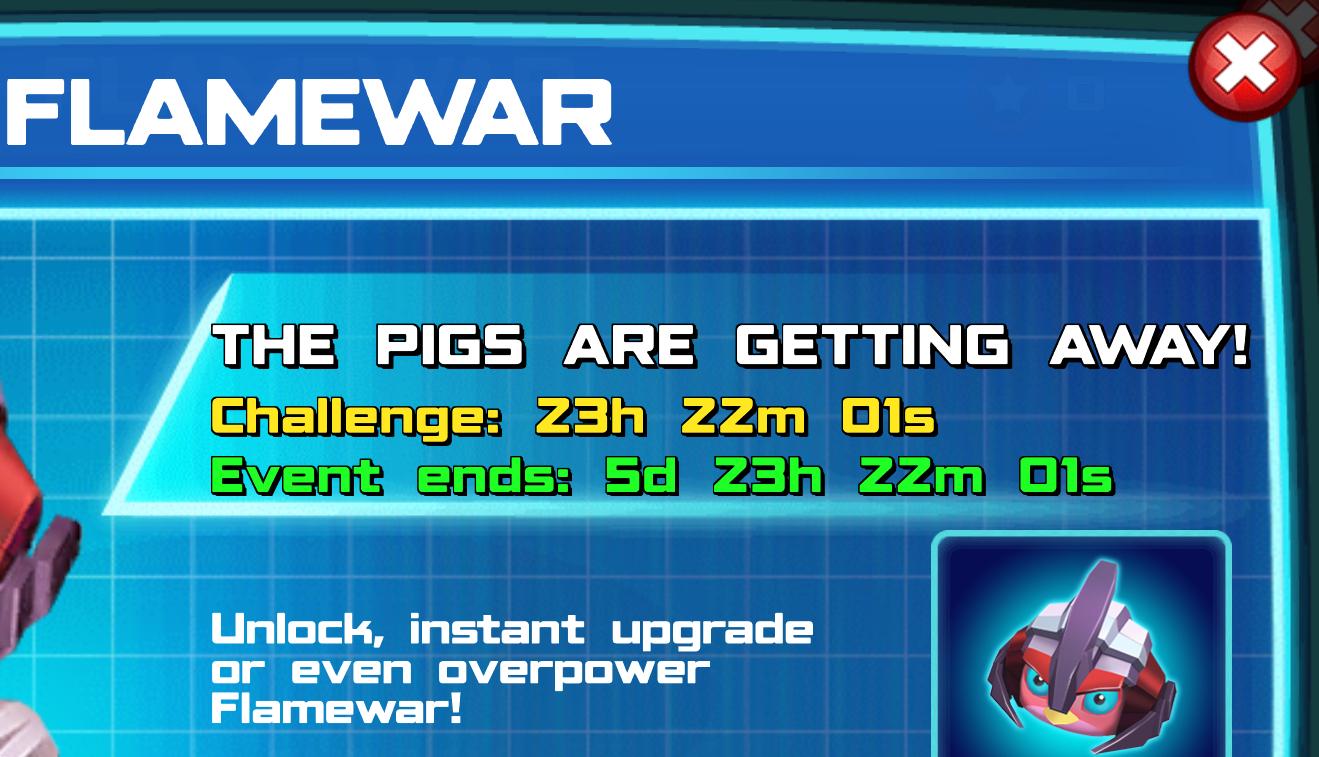 (Part of) The event banner for Flamewar