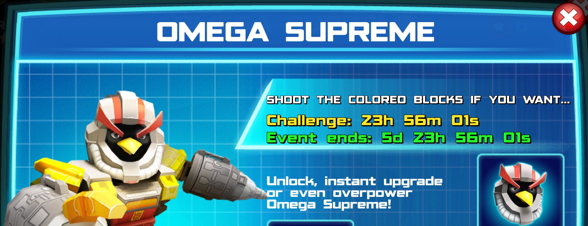 (Part of) The event banner for Omega Supreme