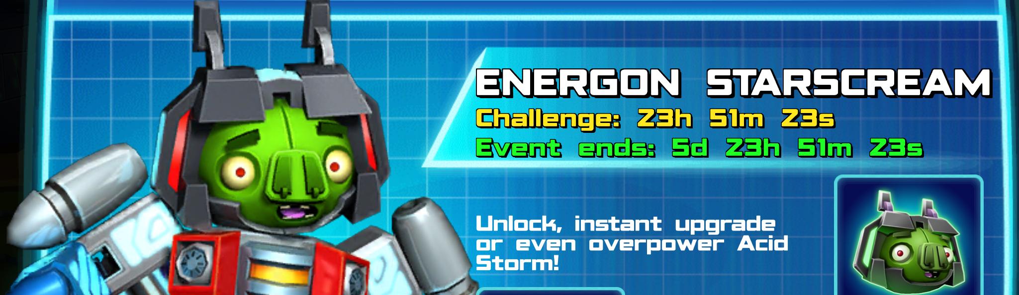 (Part of) The event banner for Energon Starscream