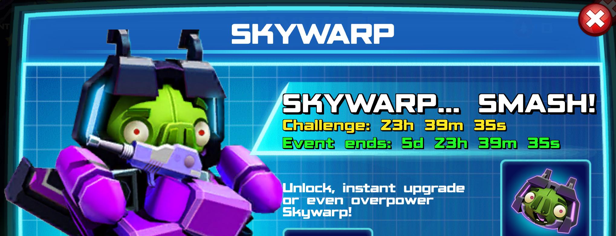 (Part of) The event banner for Skywarp