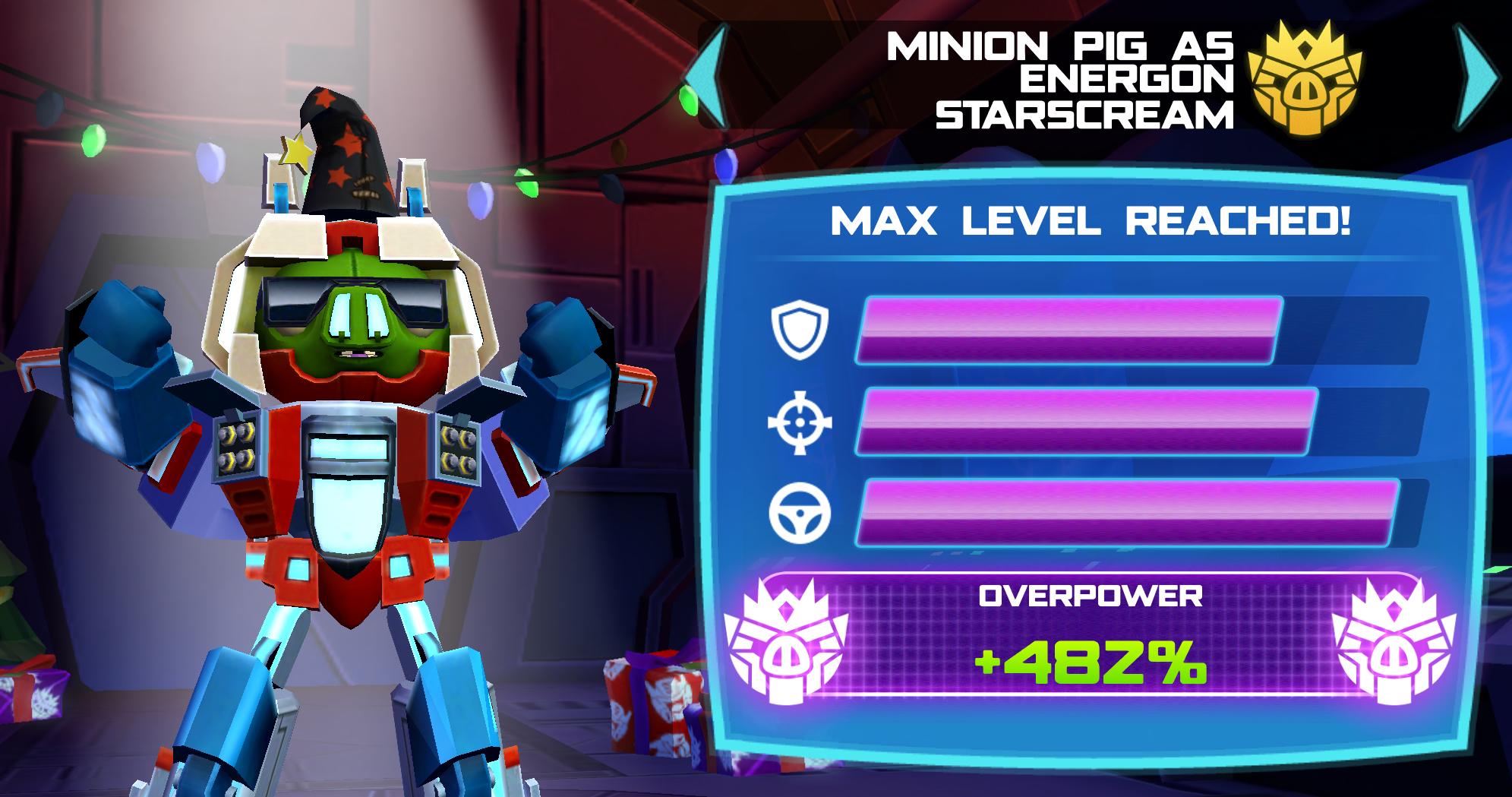Energon Starscream overpowered to maximum level L25