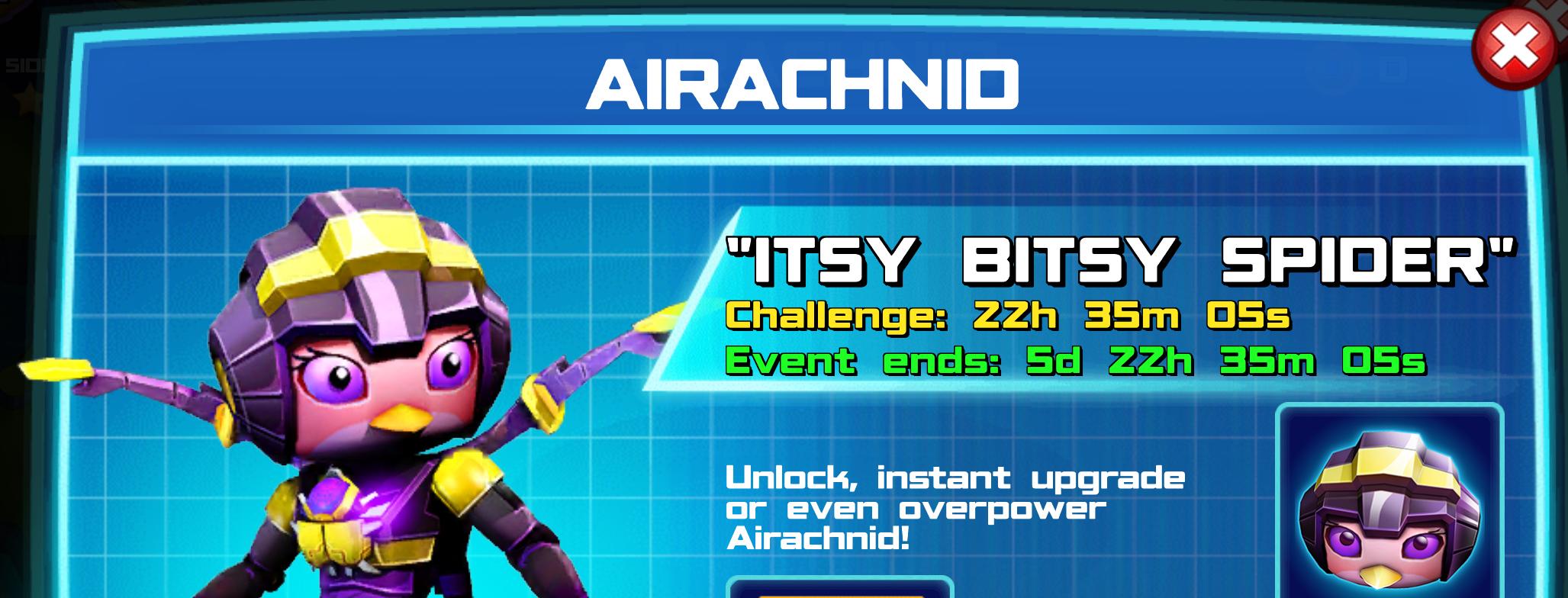 (Part of) The event banner for Airachnid