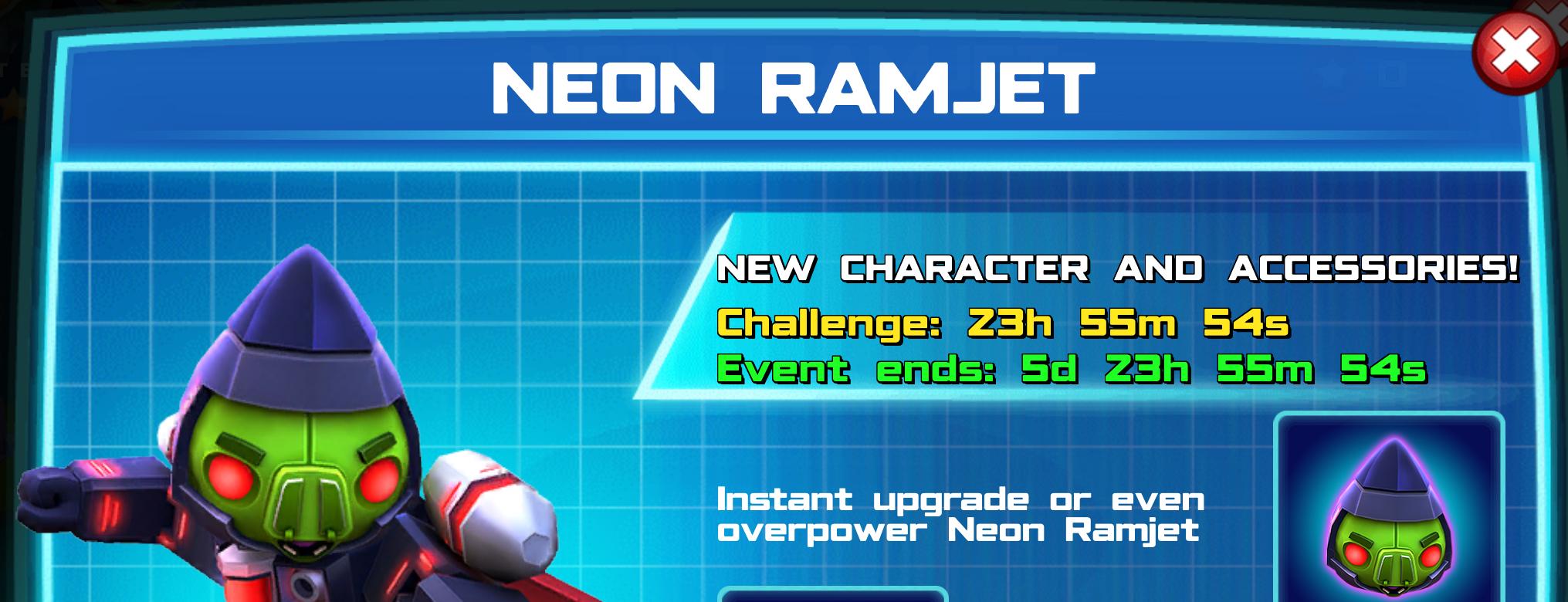 (Part of) The event banner for Neon Ramjet
