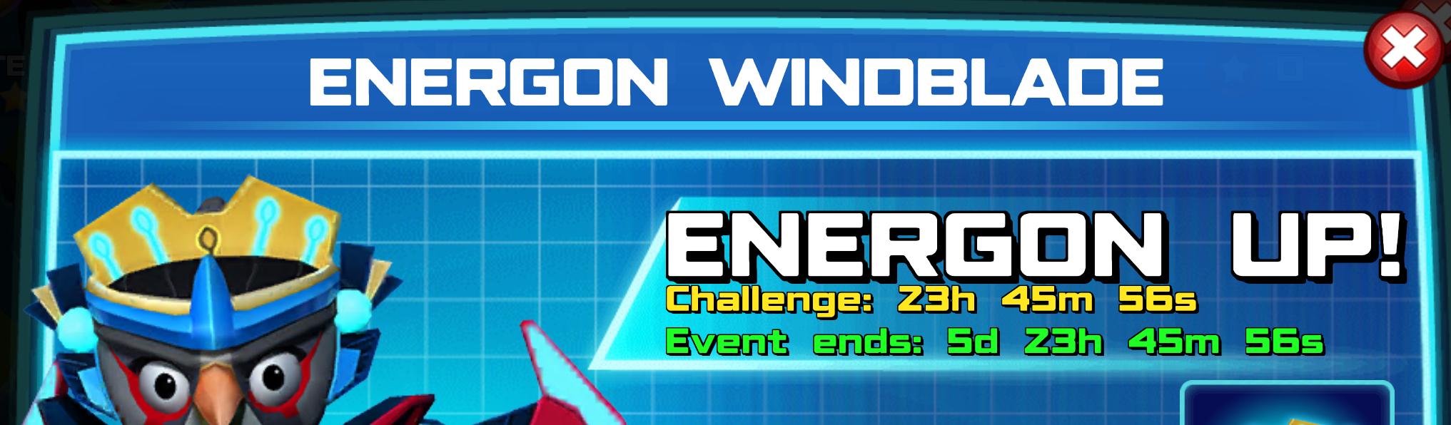 (Part of) The event banner for Energon Windblade