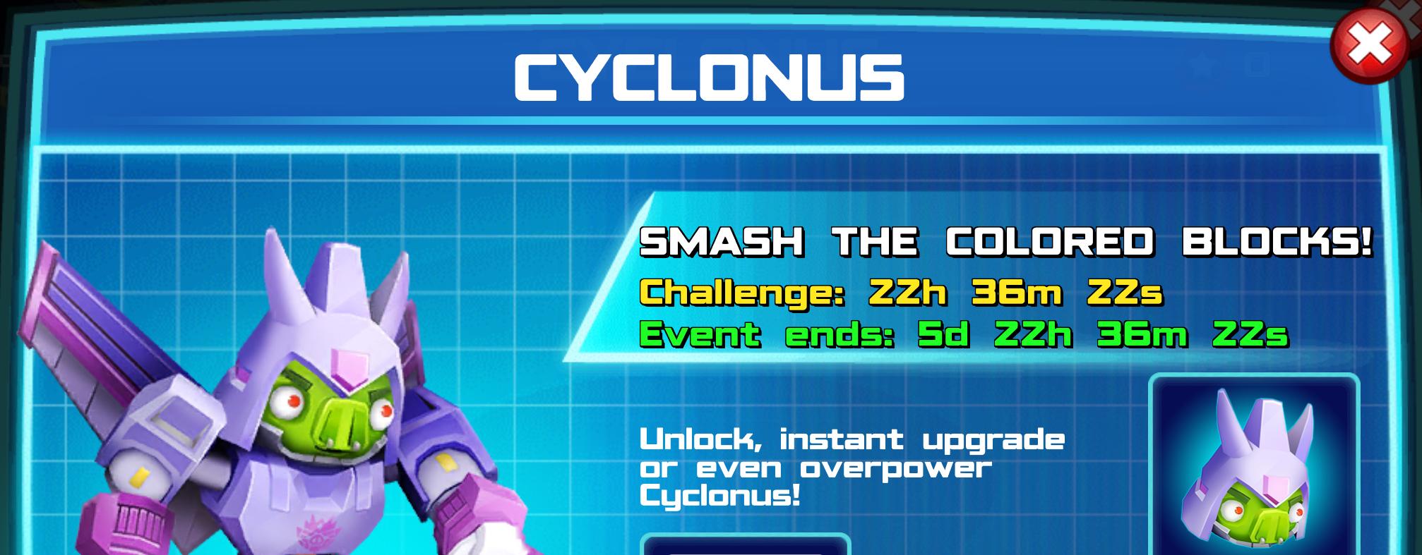 (Part of) The event banner for Cyclonus