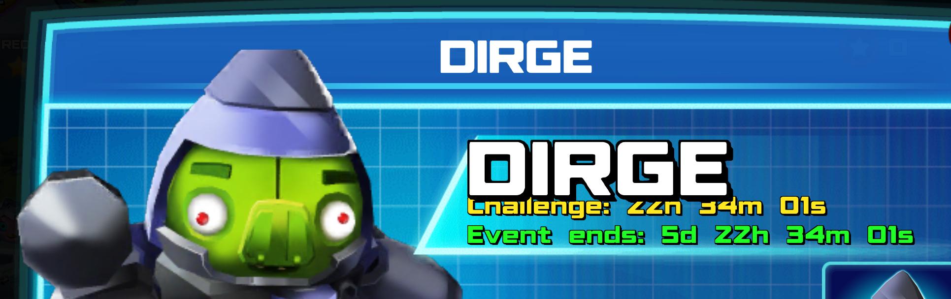 (Part of the) The event banner for Dirge