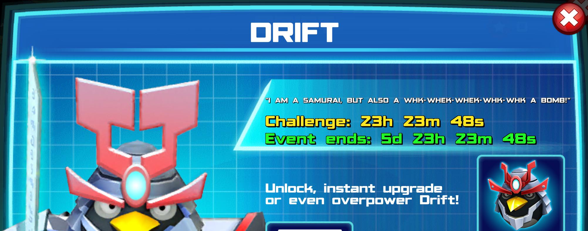 (Part of) The event banner for Drift