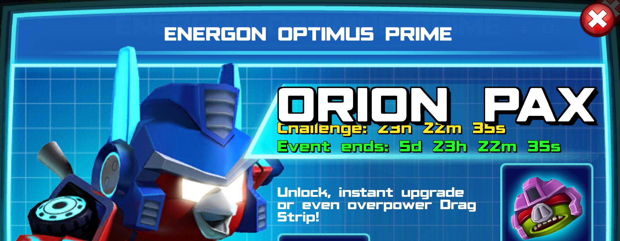 (Part of) The event banner for Energon Optimus Prime