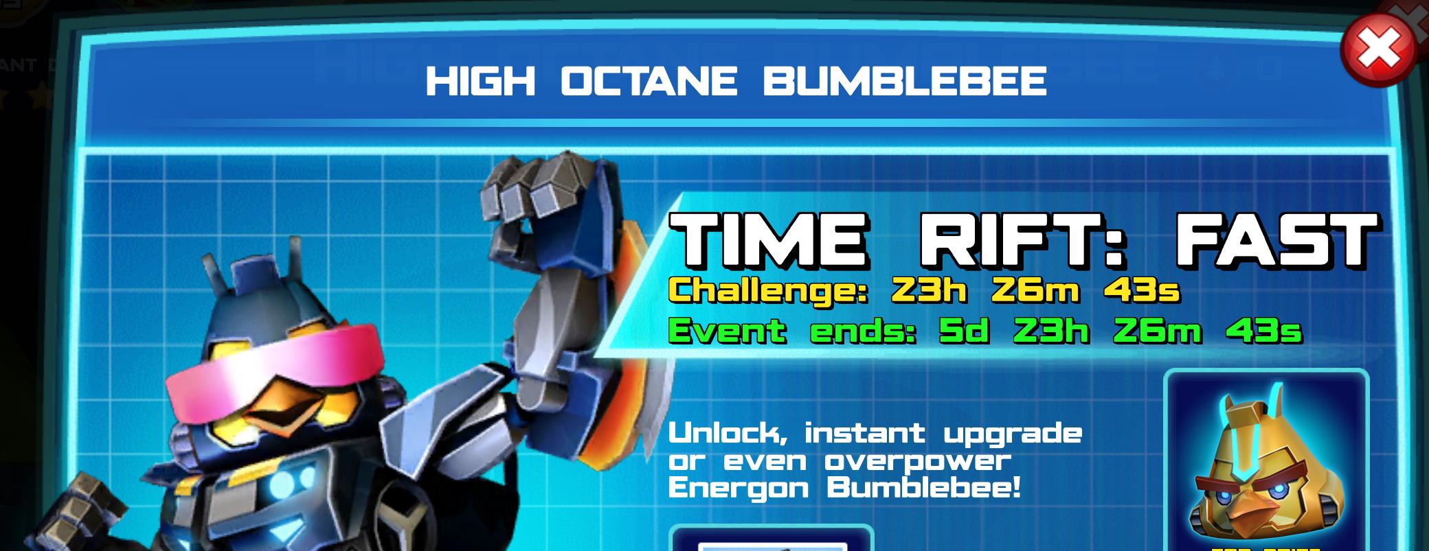 (Part of) The event banner for High Octane Bumblebee