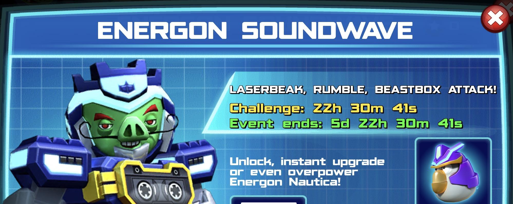 (Part of) The event banner for Energon Soundwave