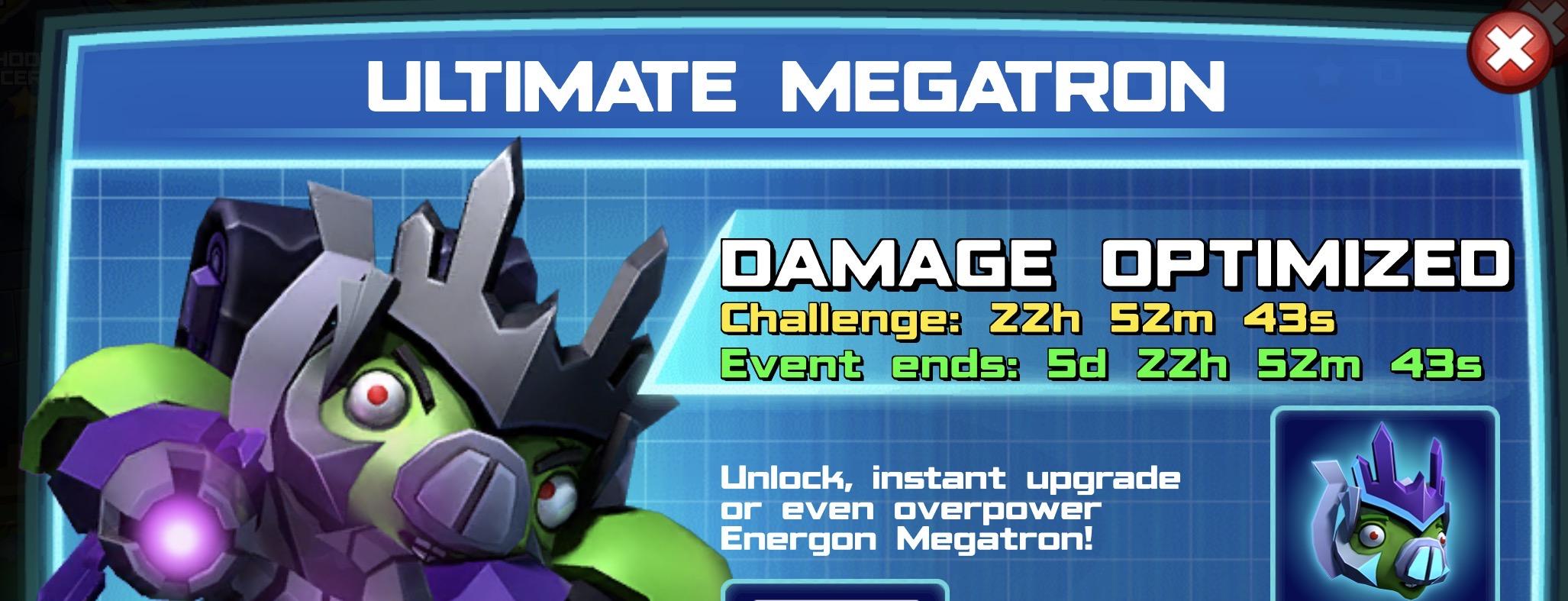 (Part of) The event banner for Ultimate Megatron